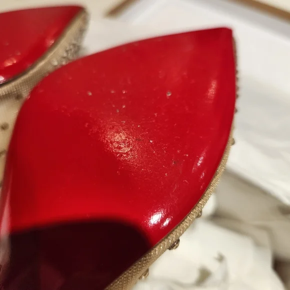 Louboutin Follies Strass Crystal Nude Heels - Picture 12 of 16